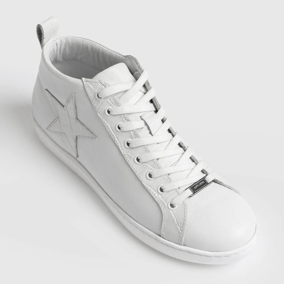 SAINT + SOFIA Hoxton Trainer - White Croc Hightop Sneakers  SZ 39 - Picture 4 of 10